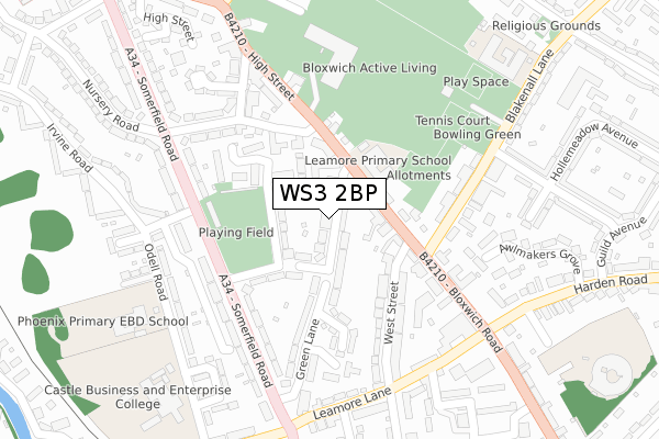 WS3 2BP map - large scale - OS Open Zoomstack (Ordnance Survey)