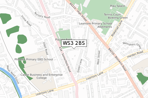 WS3 2BS map - large scale - OS Open Zoomstack (Ordnance Survey)