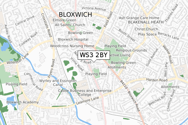 WS3 2BY map - small scale - OS Open Zoomstack (Ordnance Survey)