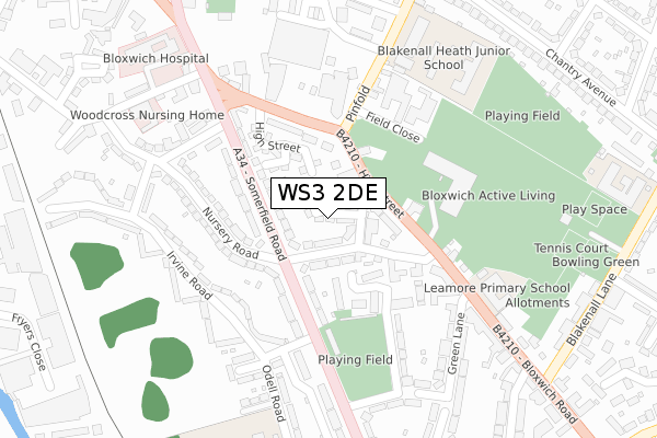 WS3 2DE map - large scale - OS Open Zoomstack (Ordnance Survey)