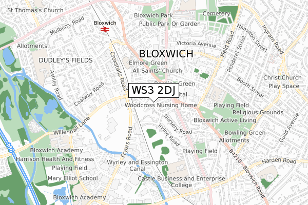 WS3 2DJ map - small scale - OS Open Zoomstack (Ordnance Survey)