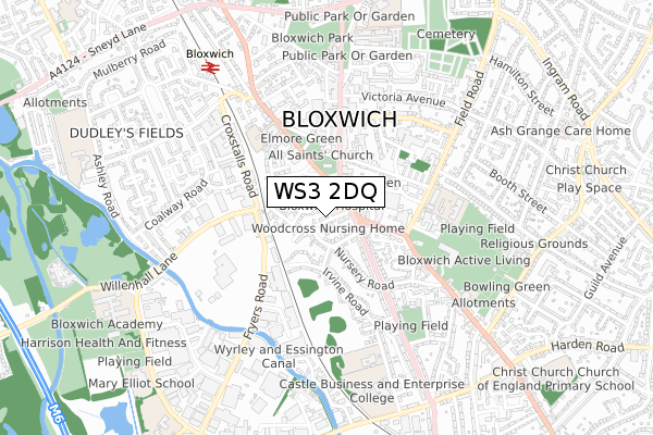 WS3 2DQ map - small scale - OS Open Zoomstack (Ordnance Survey)