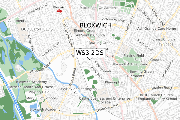 WS3 2DS map - small scale - OS Open Zoomstack (Ordnance Survey)