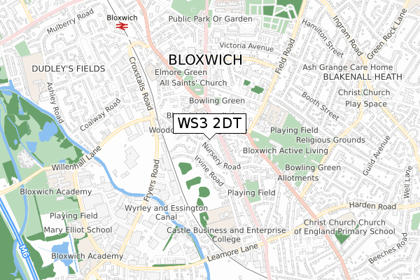 WS3 2DT map - small scale - OS Open Zoomstack (Ordnance Survey)