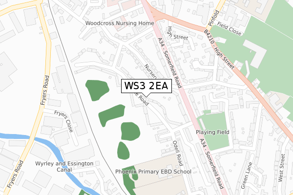 WS3 2EA map - large scale - OS Open Zoomstack (Ordnance Survey)