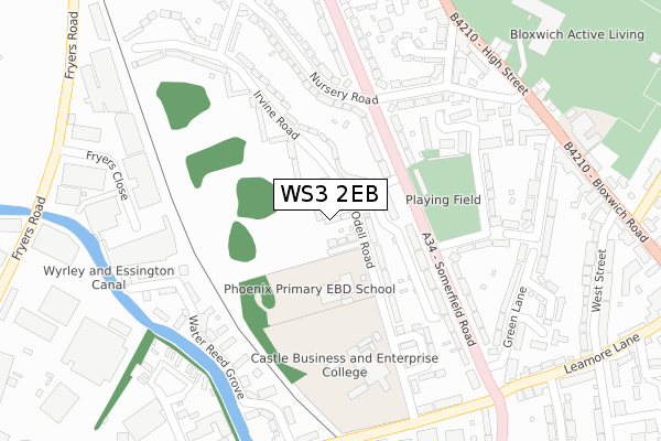 WS3 2EB map - large scale - OS Open Zoomstack (Ordnance Survey)