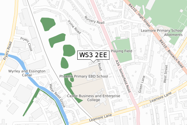 WS3 2EE map - large scale - OS Open Zoomstack (Ordnance Survey)