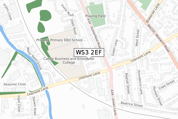 WS3 2EF map - large scale - OS Open Zoomstack (Ordnance Survey)