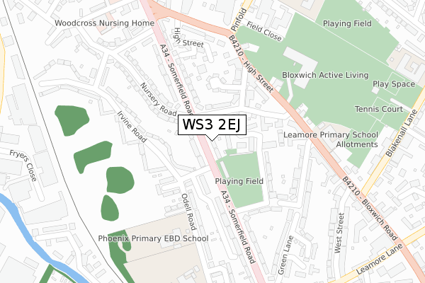 WS3 2EJ map - large scale - OS Open Zoomstack (Ordnance Survey)