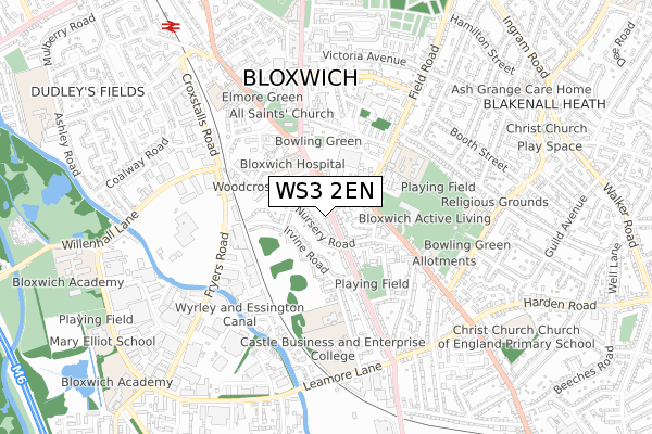 WS3 2EN map - small scale - OS Open Zoomstack (Ordnance Survey)