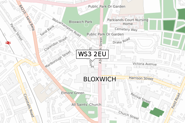 WS3 2EU map - large scale - OS Open Zoomstack (Ordnance Survey)