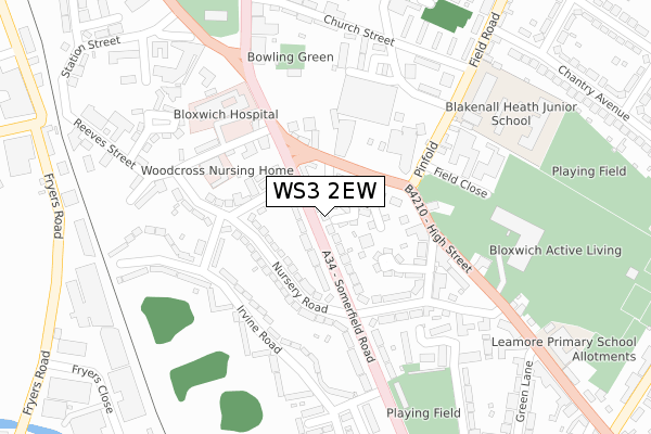 WS3 2EW map - large scale - OS Open Zoomstack (Ordnance Survey)