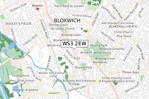 WS3 2EW map - small scale - OS Open Zoomstack (Ordnance Survey)