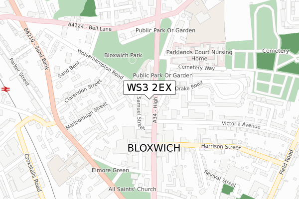 WS3 2EX map - large scale - OS Open Zoomstack (Ordnance Survey)