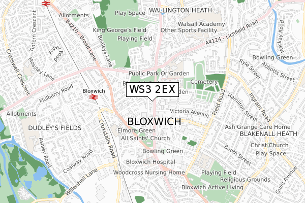 WS3 2EX map - small scale - OS Open Zoomstack (Ordnance Survey)