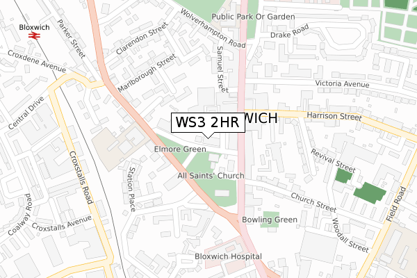 WS3 2HR map - large scale - OS Open Zoomstack (Ordnance Survey)
