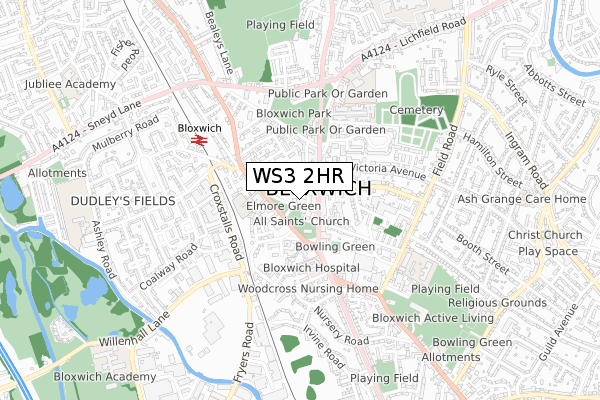 WS3 2HR map - small scale - OS Open Zoomstack (Ordnance Survey)