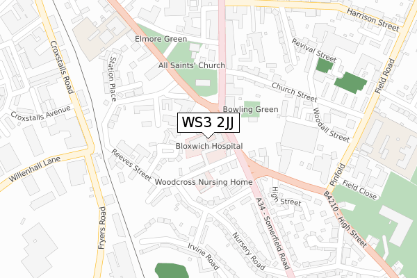 WS3 2JJ map - large scale - OS Open Zoomstack (Ordnance Survey) WS3 2JJ map - large scale - OS Open Zoomstack (Ordnance Survey)