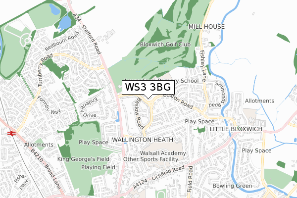 WS3 3BG map - small scale - OS Open Zoomstack (Ordnance Survey)
