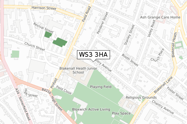 WS3 3HA map - large scale - OS Open Zoomstack (Ordnance Survey)