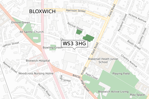 WS3 3HG map - large scale - OS Open Zoomstack (Ordnance Survey)