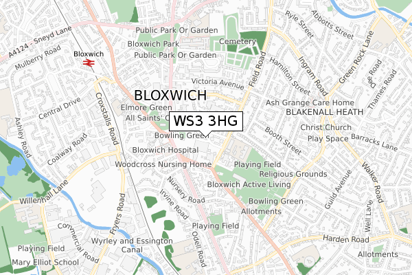 WS3 3HG map - small scale - OS Open Zoomstack (Ordnance Survey)