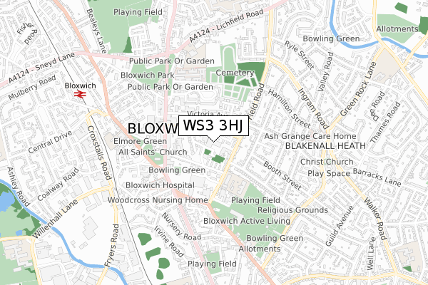 WS3 3HJ map - small scale - OS Open Zoomstack (Ordnance Survey)