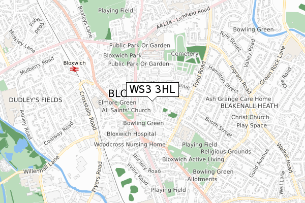 WS3 3HL map - small scale - OS Open Zoomstack (Ordnance Survey)