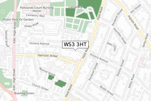 WS3 3HT map - large scale - OS Open Zoomstack (Ordnance Survey)