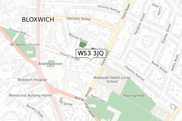 WS3 3JQ map - large scale - OS Open Zoomstack (Ordnance Survey)