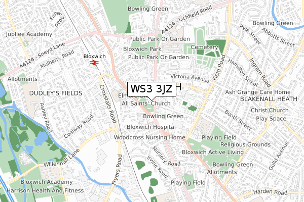 WS3 3JZ map - small scale - OS Open Zoomstack (Ordnance Survey)