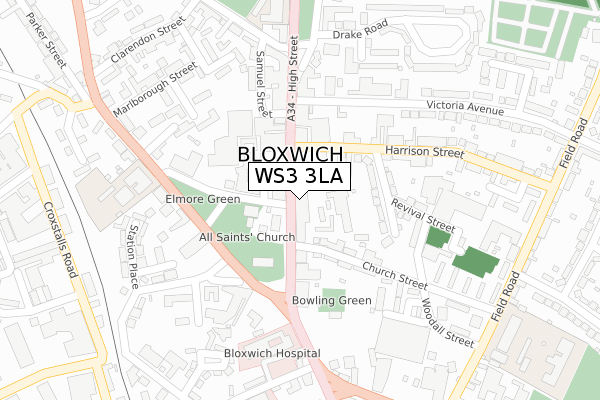 WS3 3LA map - large scale - OS Open Zoomstack (Ordnance Survey)