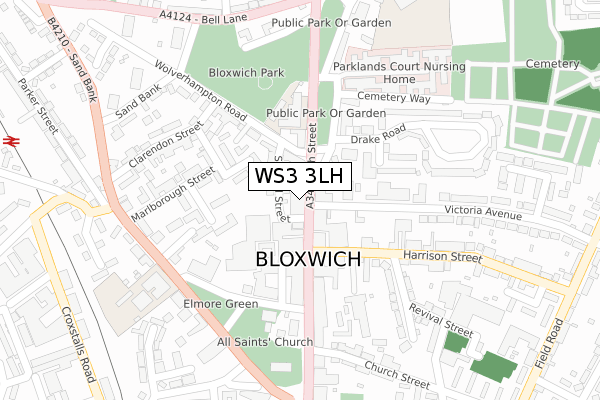 WS3 3LH map - large scale - OS Open Zoomstack (Ordnance Survey)