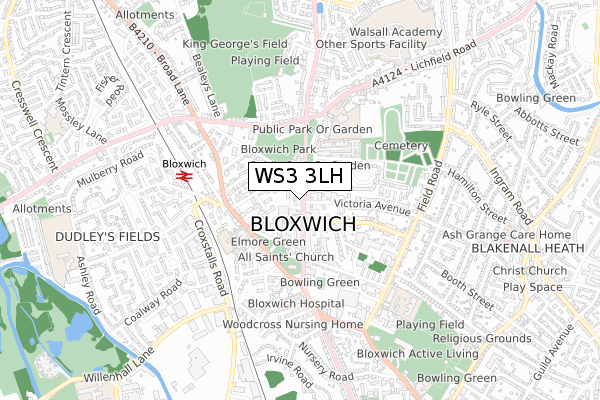 WS3 3LH map - small scale - OS Open Zoomstack (Ordnance Survey)