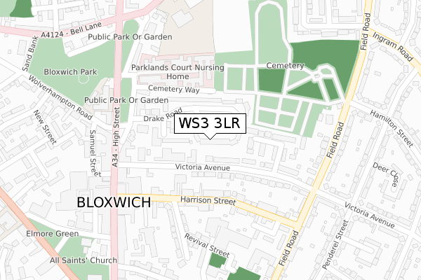 WS3 3LR map - large scale - OS Open Zoomstack (Ordnance Survey)