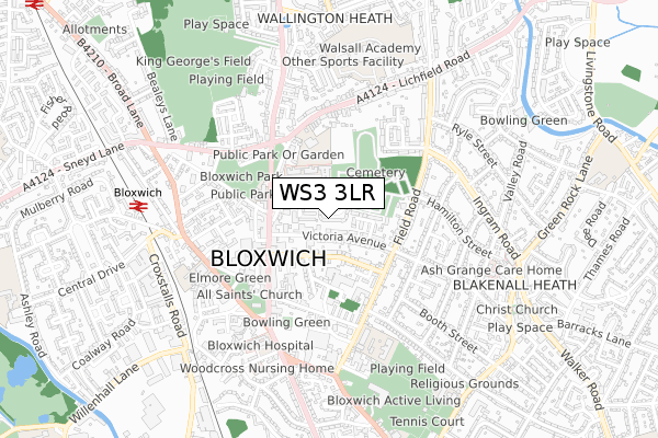 WS3 3LR map - small scale - OS Open Zoomstack (Ordnance Survey)