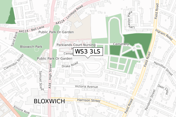 WS3 3LS map - large scale - OS Open Zoomstack (Ordnance Survey)