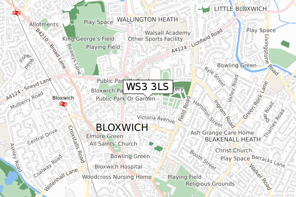 WS3 3LS map - small scale - OS Open Zoomstack (Ordnance Survey)