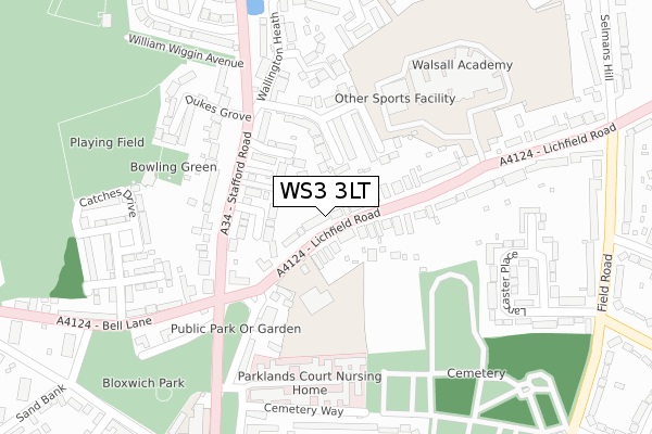 WS3 3LT map - large scale - OS Open Zoomstack (Ordnance Survey)