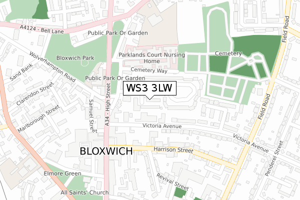 WS3 3LW map - large scale - OS Open Zoomstack (Ordnance Survey)