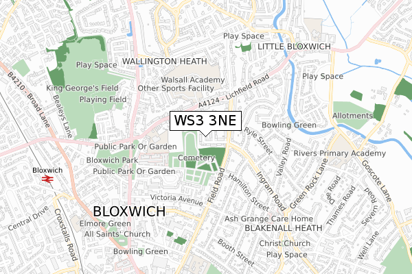 WS3 3NE map - small scale - OS Open Zoomstack (Ordnance Survey)