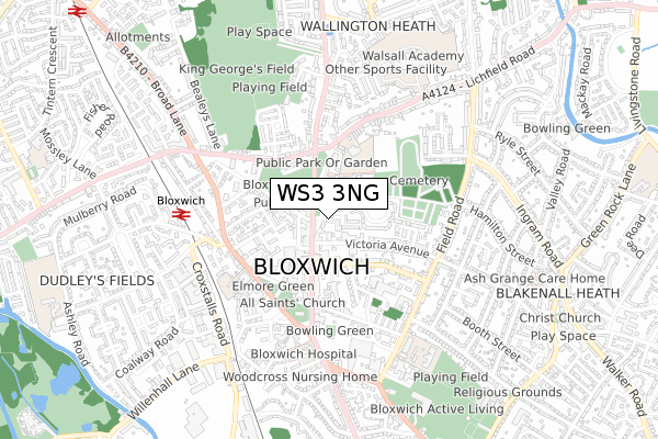 WS3 3NG map - small scale - OS Open Zoomstack (Ordnance Survey)