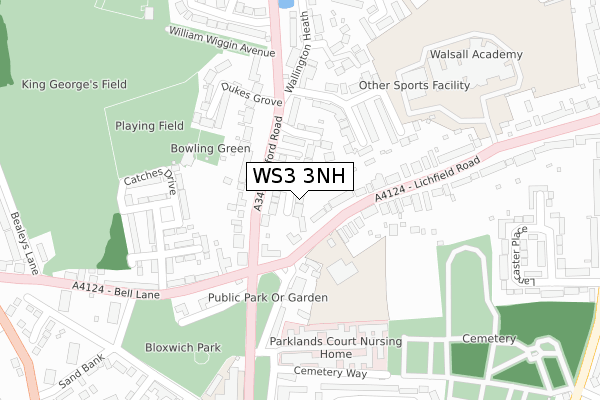 WS3 3NH map - large scale - OS Open Zoomstack (Ordnance Survey)