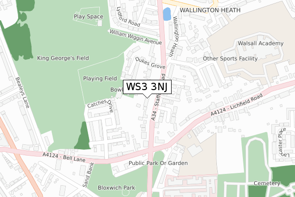 WS3 3NJ map - large scale - OS Open Zoomstack (Ordnance Survey)