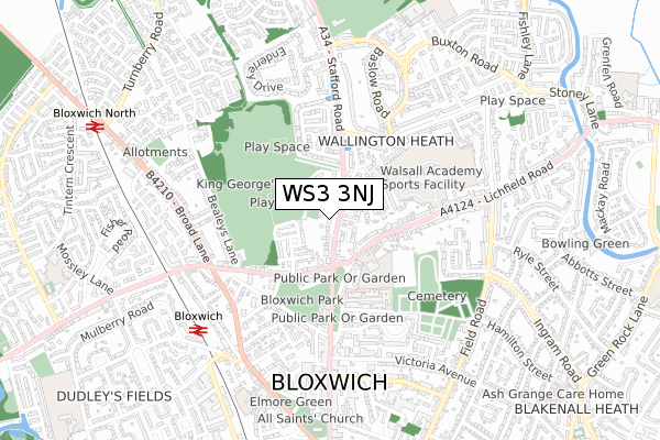 WS3 3NJ map - small scale - OS Open Zoomstack (Ordnance Survey)