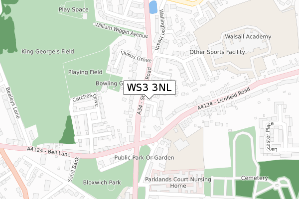 WS3 3NL map - large scale - OS Open Zoomstack (Ordnance Survey)