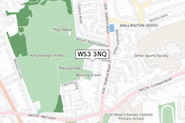 WS3 3NQ map - large scale - OS Open Zoomstack (Ordnance Survey)