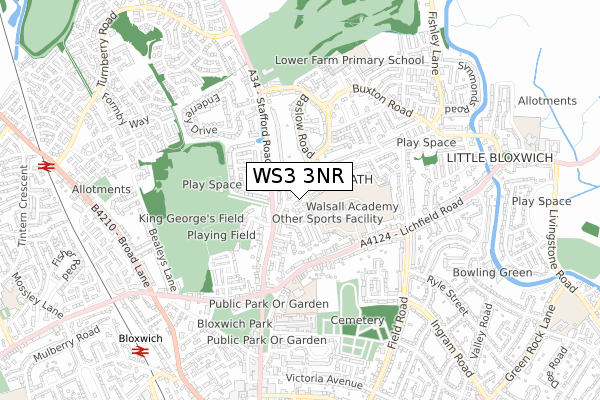 WS3 3NR map - small scale - OS Open Zoomstack (Ordnance Survey)