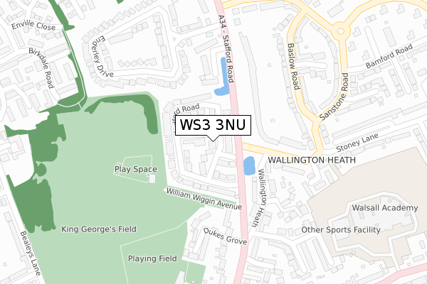 WS3 3NU map - large scale - OS Open Zoomstack (Ordnance Survey)