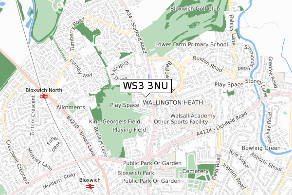 WS3 3NU map - small scale - OS Open Zoomstack (Ordnance Survey)